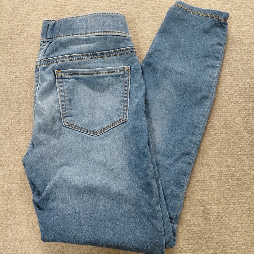 SO Girls Skinny Jeans Blue Medium Wash Size 8 Denim Stretch Pull On 21x22.5